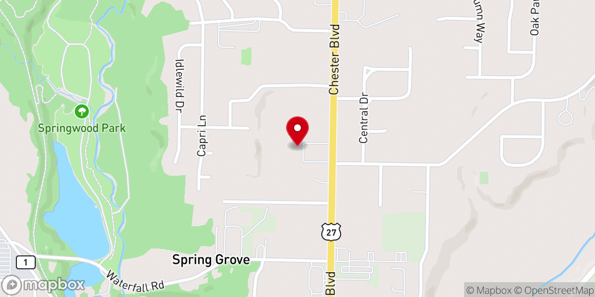 Map showing location of Alliance Bible Church