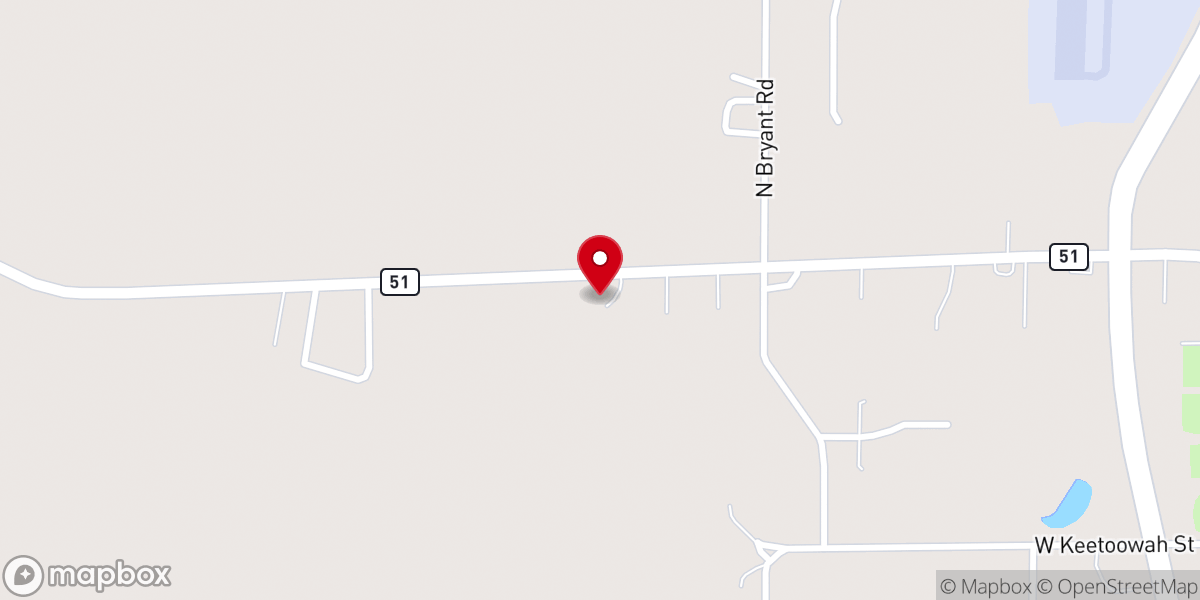 Map showing location of Highway 51 Lighthouse Church