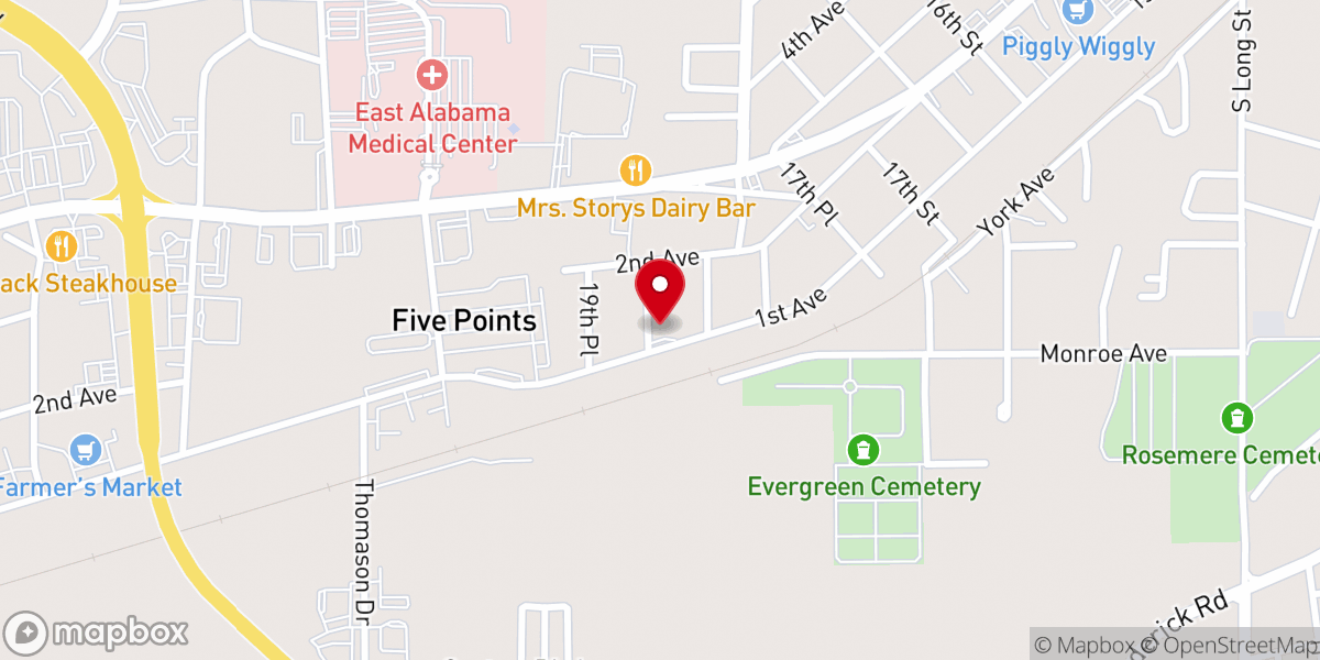 Map showing location of First Freewill Baptist Church