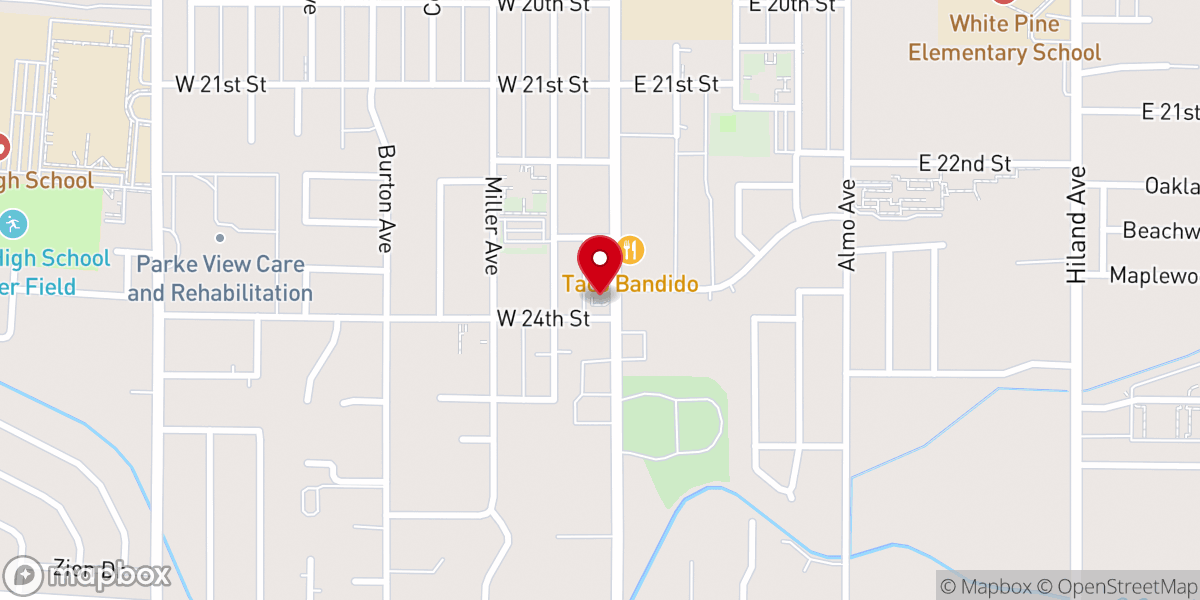 Map showing location of Burley Bible Chapel
