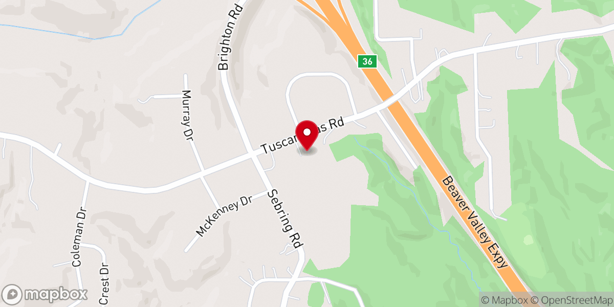 Map showing location of Beaver Baptist Church