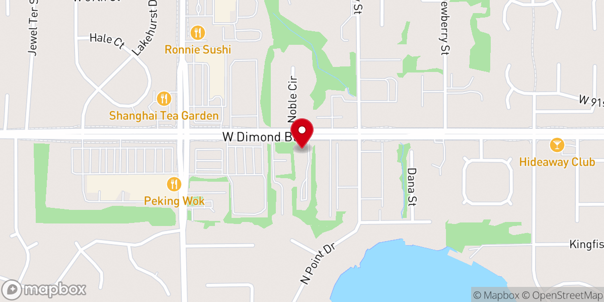 Map showing location of Dimond Boulevard Baptist Church