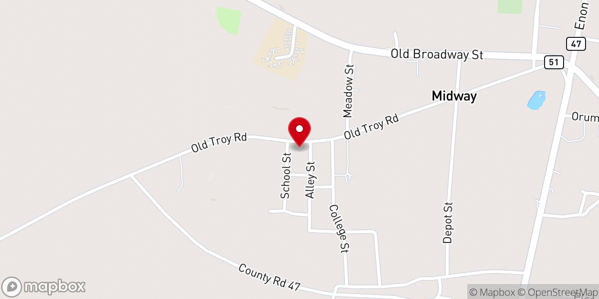 Map showing location of Hayes Hill Church