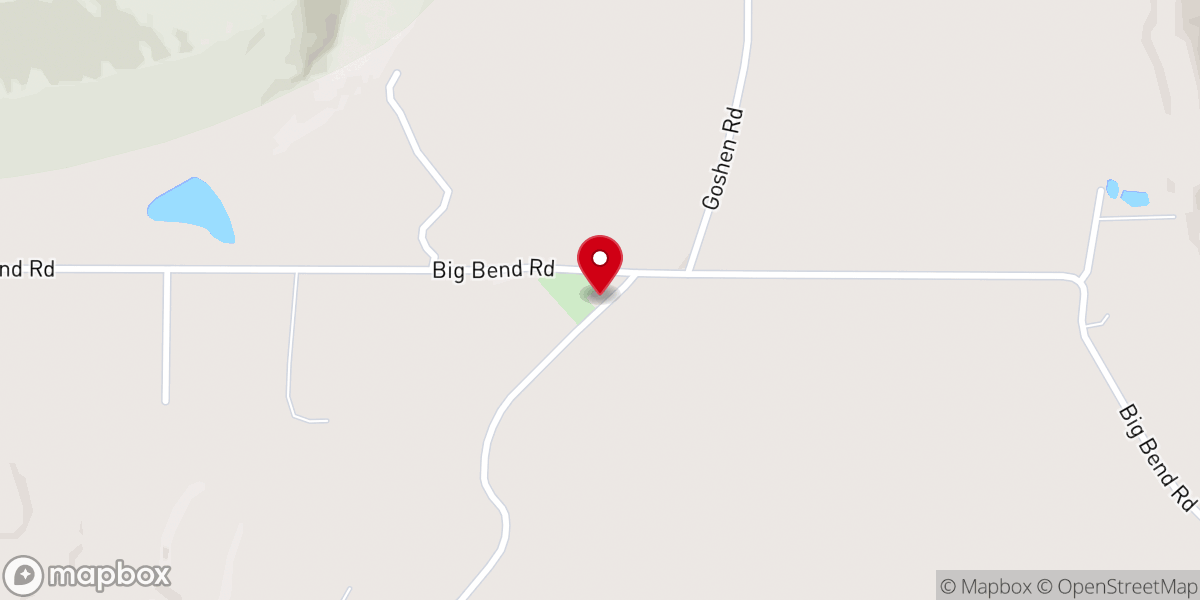Map showing location of Big Bend Church