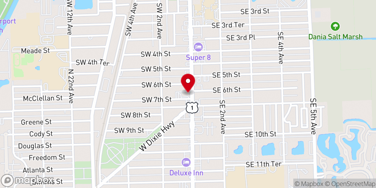Map showing location of Casa De Luz Dania Beach