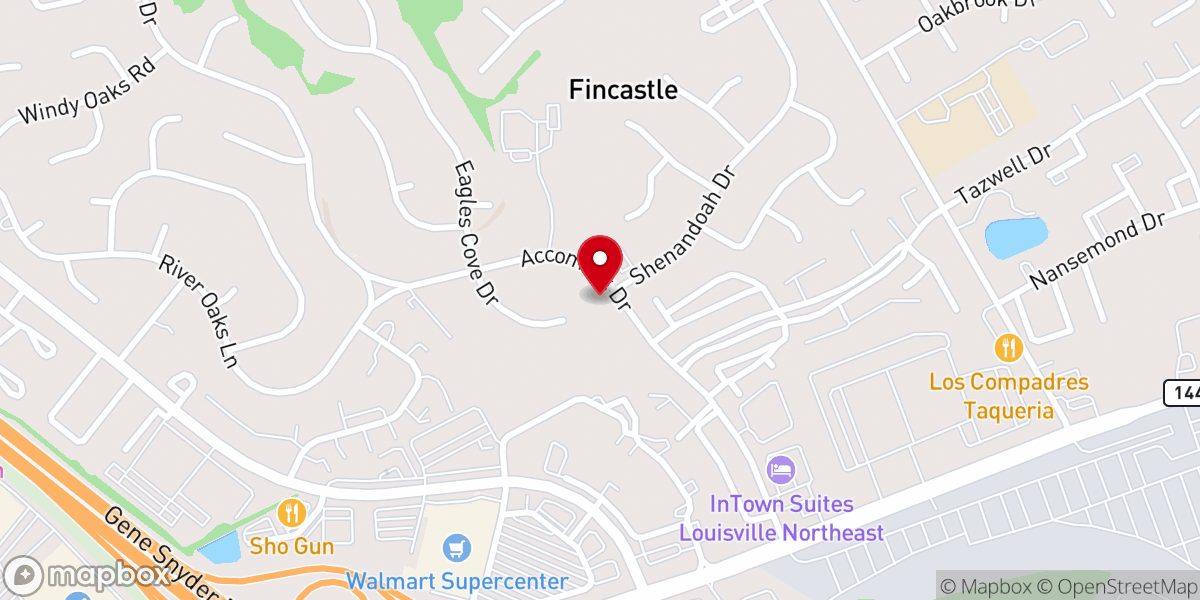 Map showing location of Hope Lutheran Church