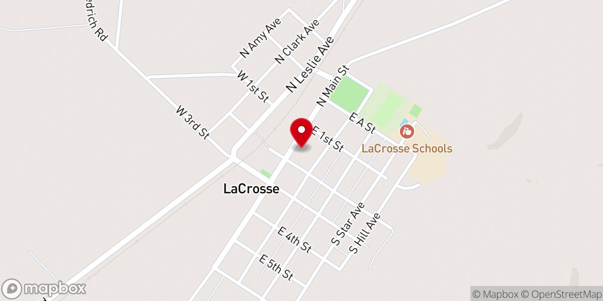 Map showing location of Lacrosse City Hall Office