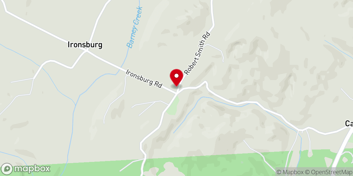 Map showing location of ironsburg church of god of prophecy