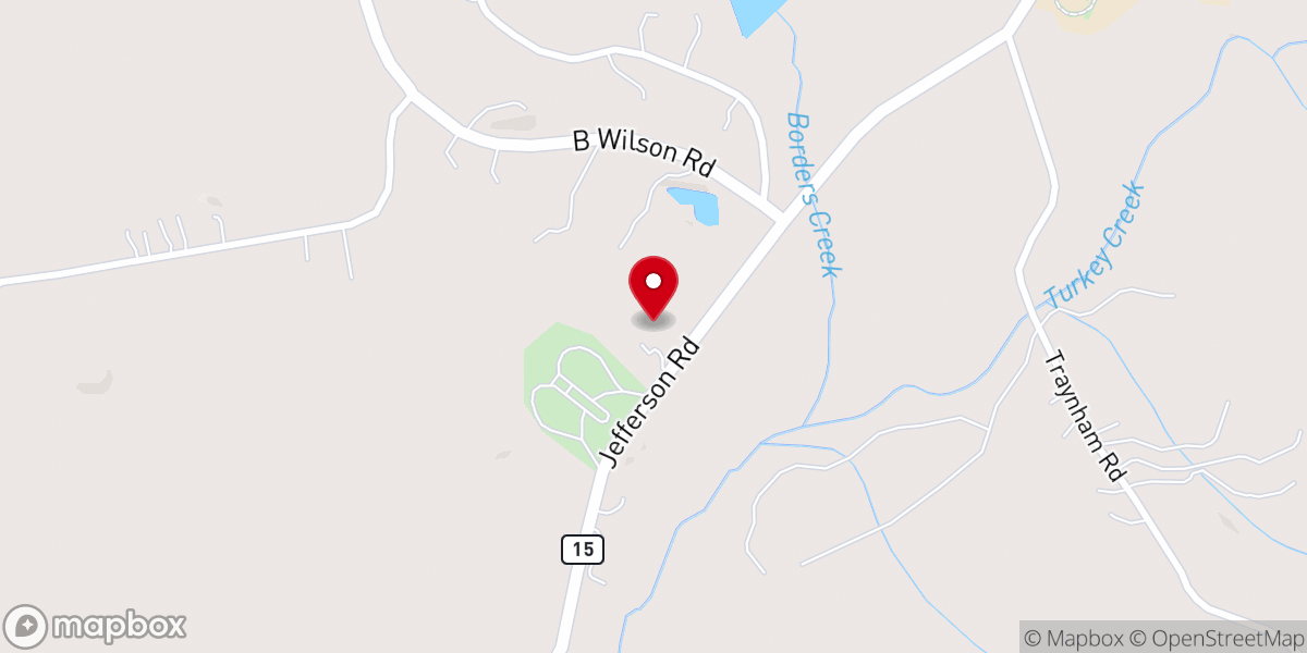 Map showing location of Montgomery Heights Baptist Church