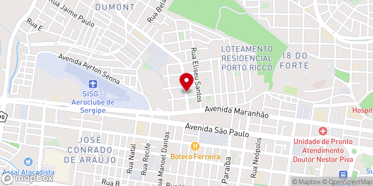 Map showing location of Igreja Pentecostal Ribeiros de Águas