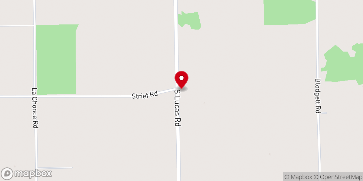 Map showing location of Lucas Christian Reformed Church