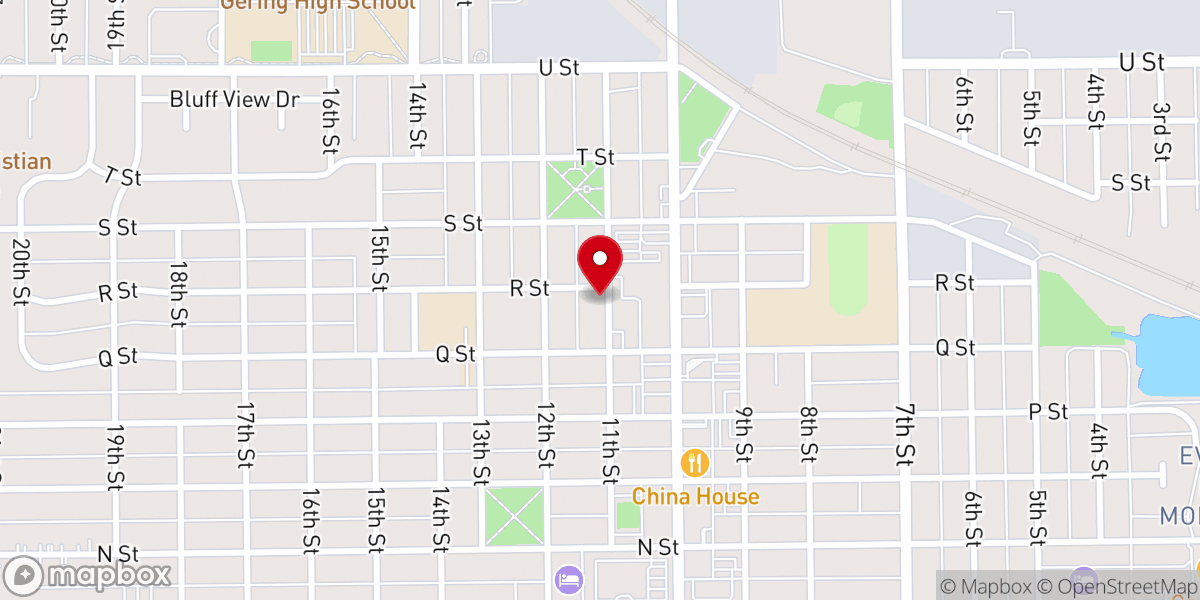 Map showing location of Gering Memorial Chapel