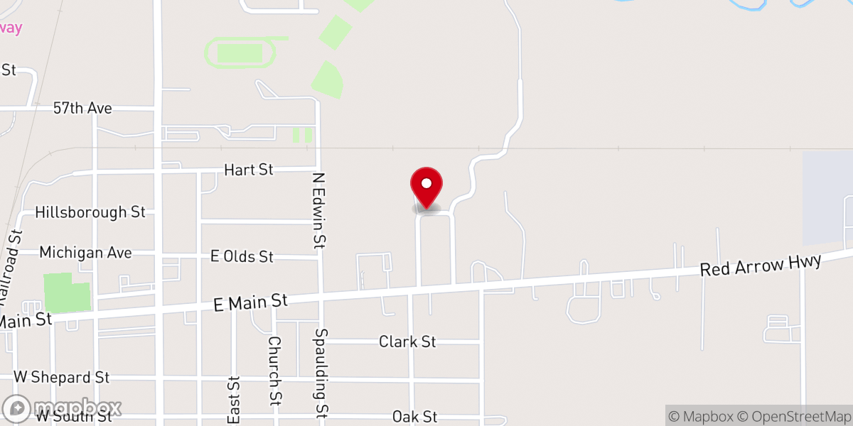 Map showing location of Hope Lutheran Church