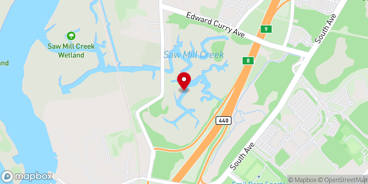 Map showing location of Saw Mill Creek Marsh