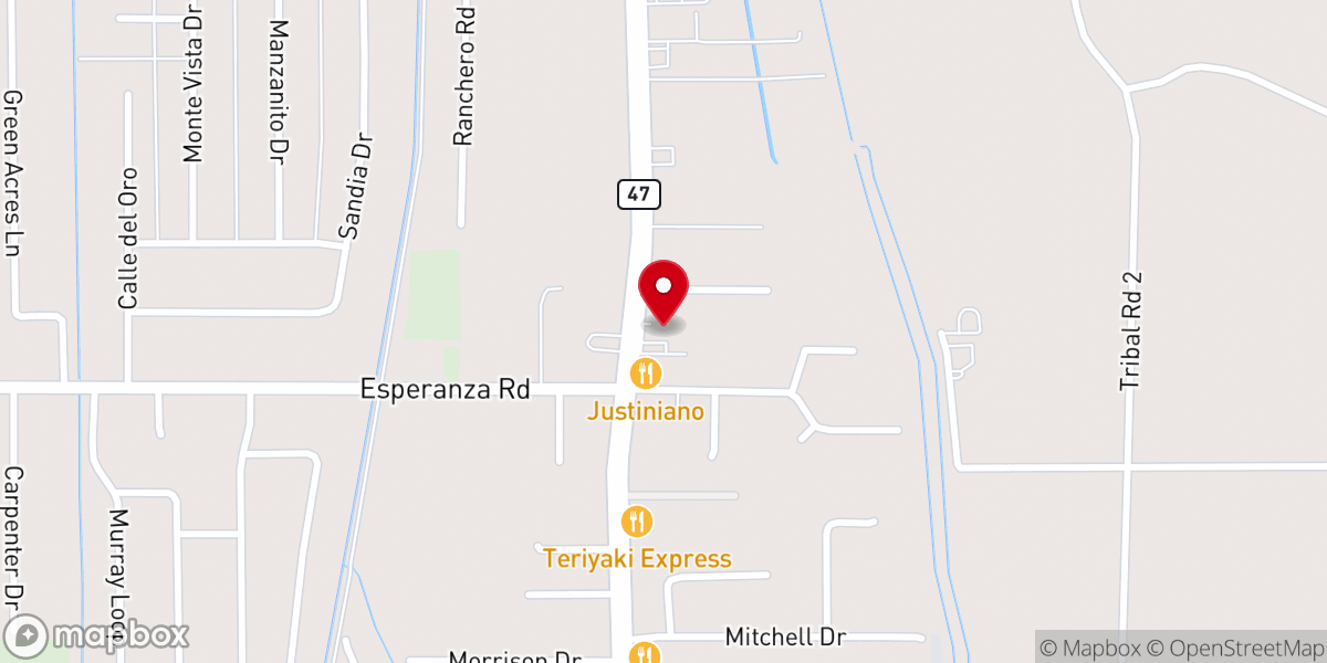 Map showing location of First Baptist Church of Bosque Farms