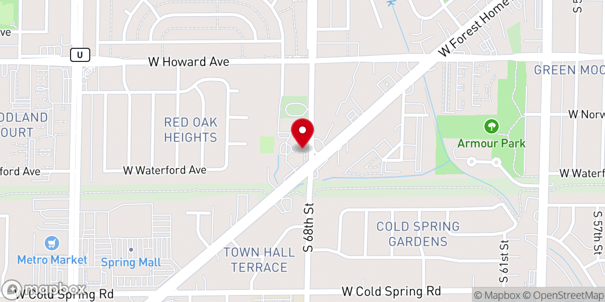 Map showing location of St John's Evangelical Lutheran Church