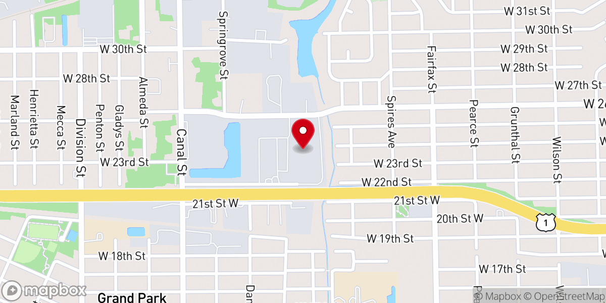 Map showing location of Moncrief Missionary Baptist Church