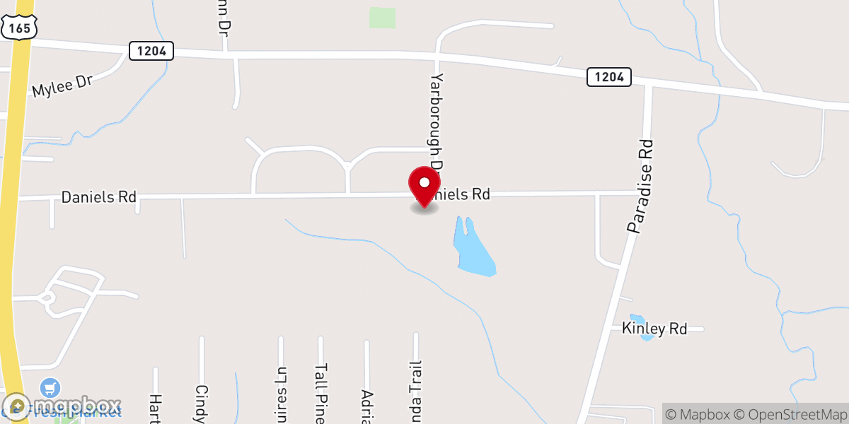 Map showing location of Pinehurst Baptist Church
