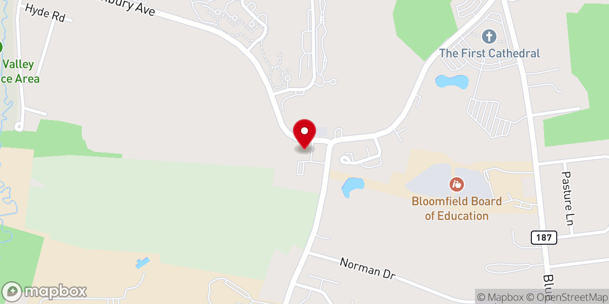 Map showing location of Bloomfield United Methodist