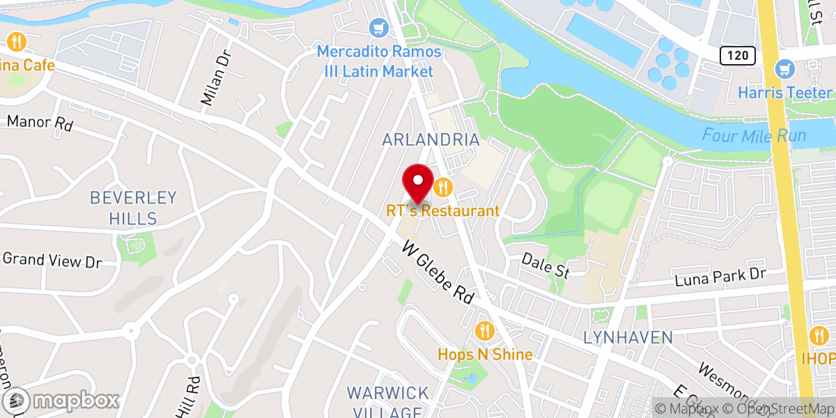Map showing location of St. Rita Catholic Church