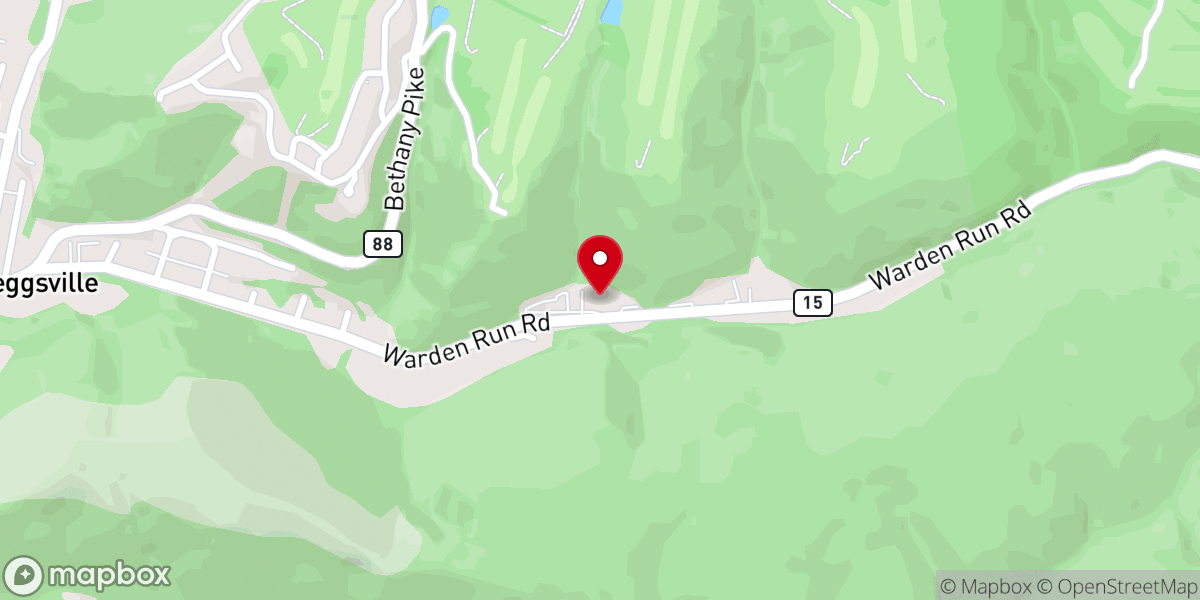 Map showing location of Moundsville Revival Center