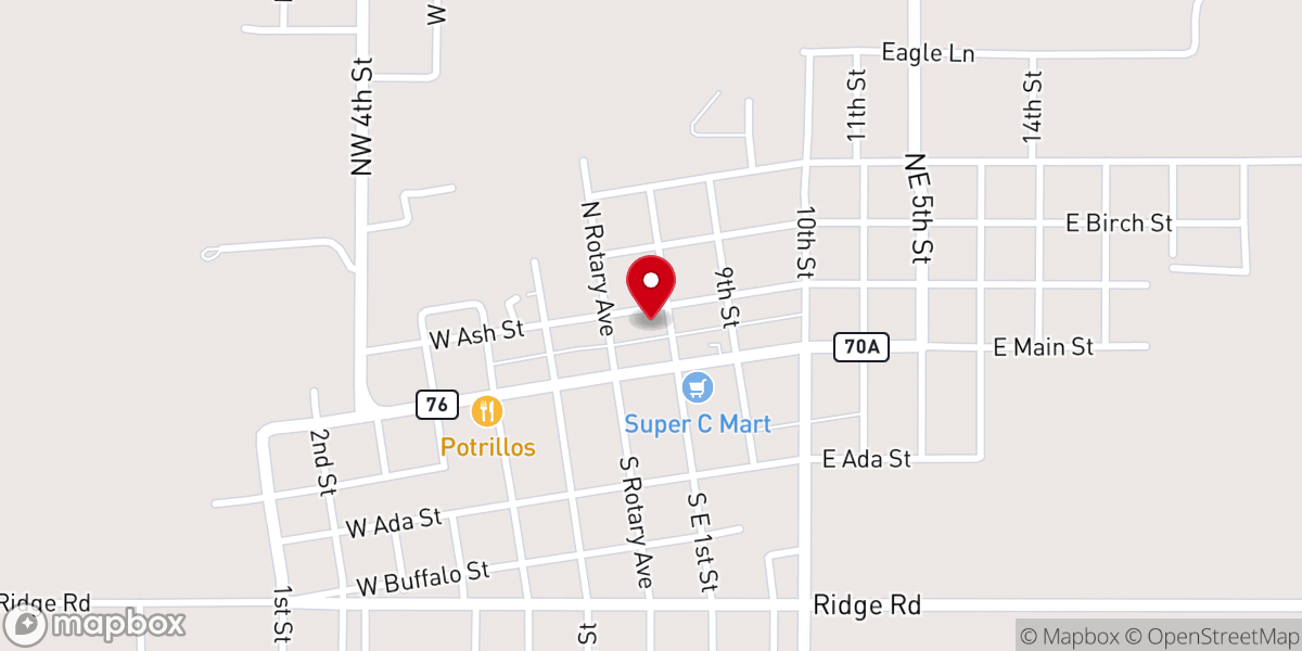 Map showing location of Ash Street Church of Christ