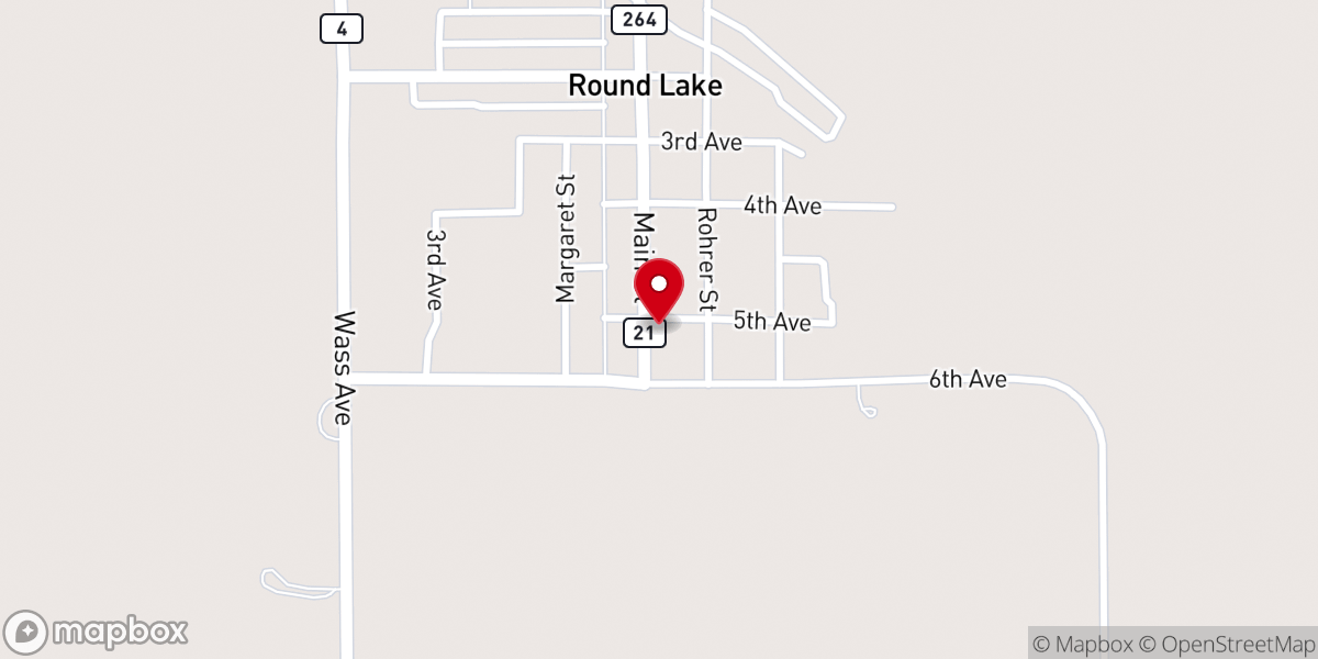 Map showing location of Bethel Lutheran Church