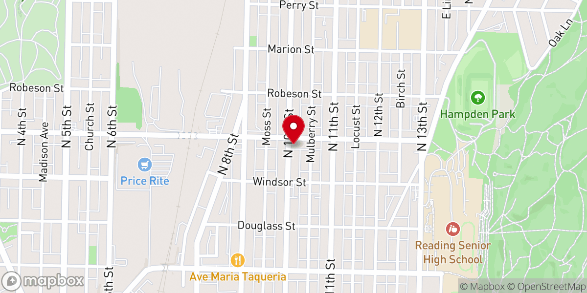Map showing location of Spanish United Pentecostal Church