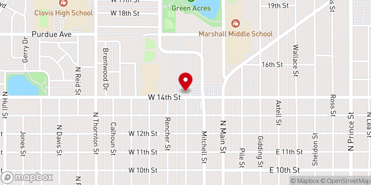 Map showing location of Hillside Christian Church - Clovis Campus