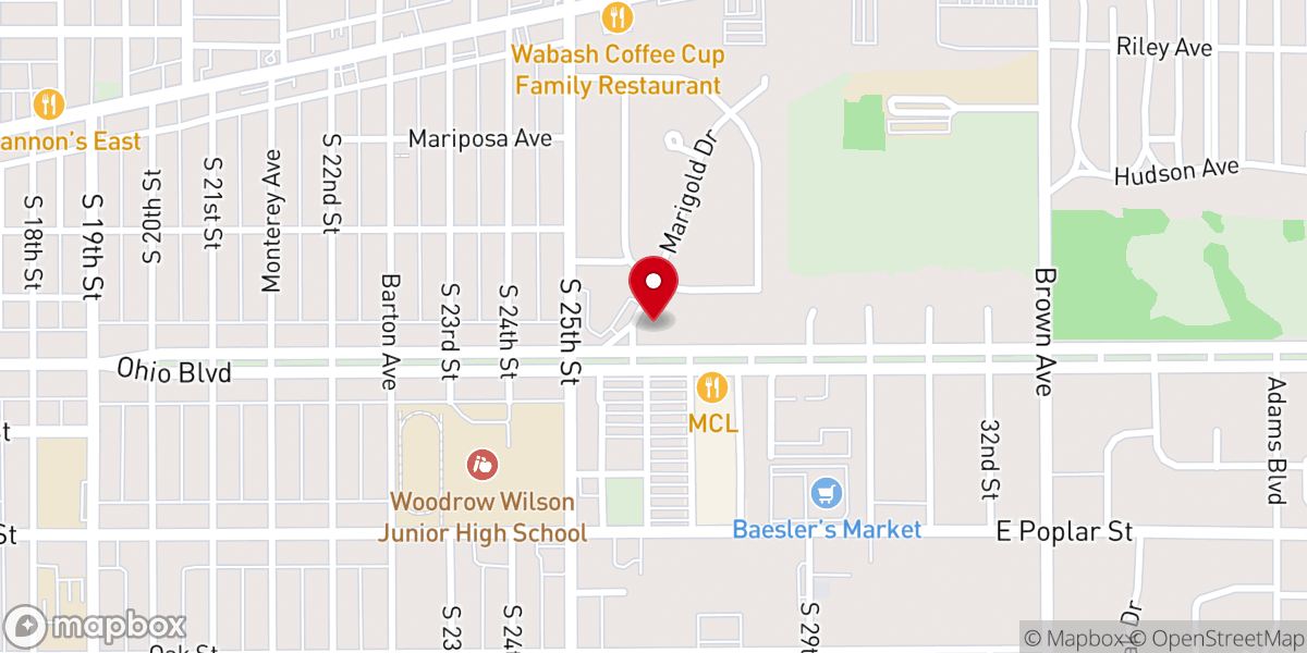 Map showing location of Trinity Lutheran Church