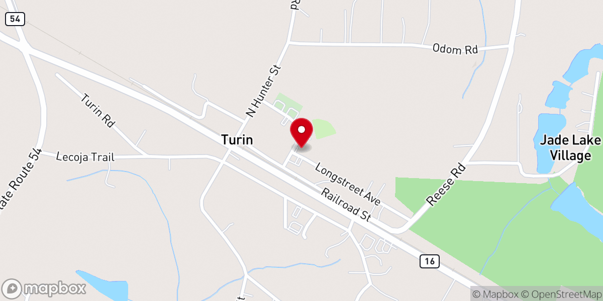 Map showing location of Turin Methodist Church