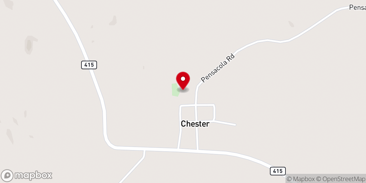 Map showing location of Chester Baptist Church