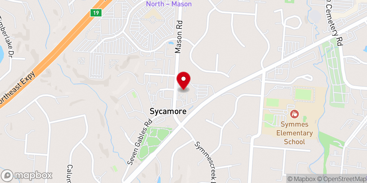 Map showing location of Sycamore Christian Church