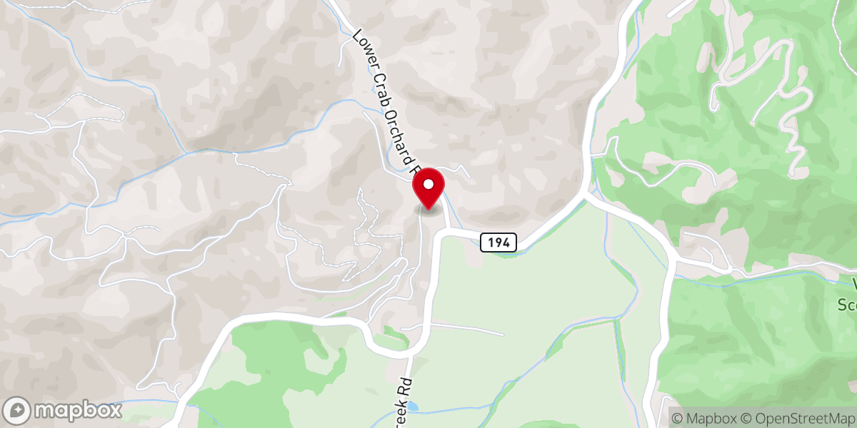 Map showing location of Valle Crucis Apple Barn