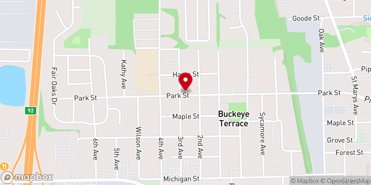 Map showing location of Bethel Mission Assembly of God Church