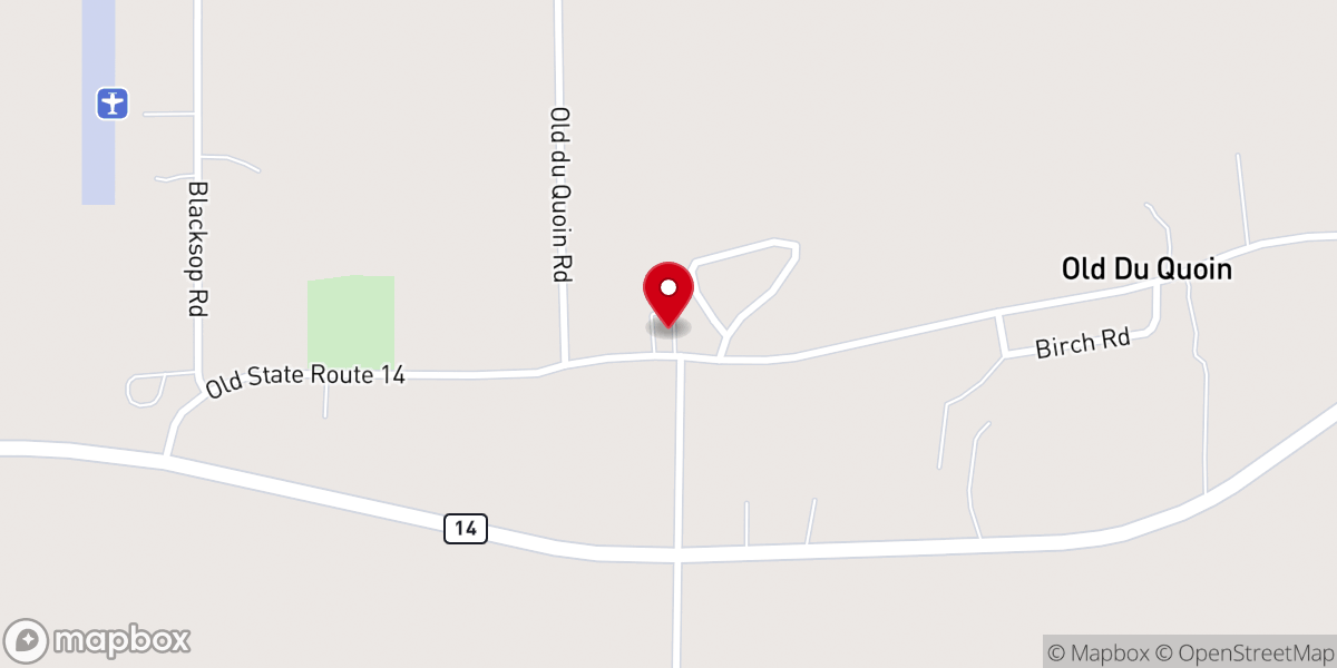 Map showing location of Old Du Quoin Baptist Church