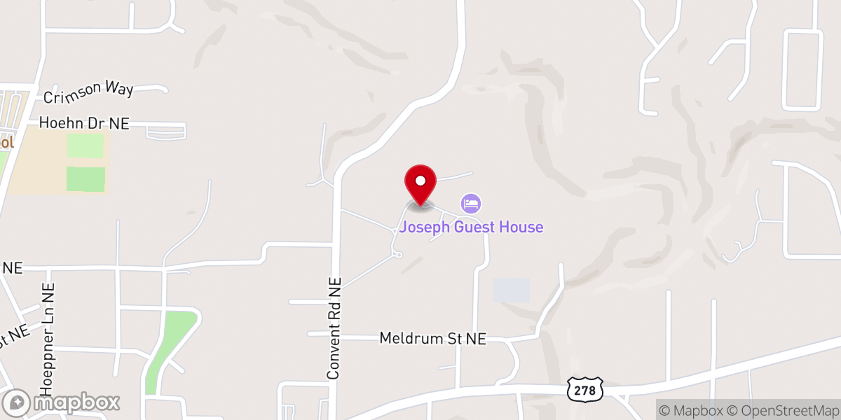 Map showing location of Benedictine Sisters Retreat Center