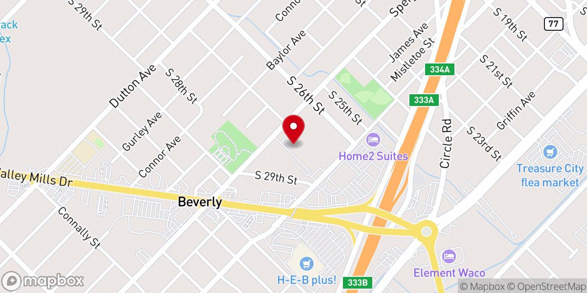 Map showing location of Sacred Heart Catholic Church, Banquet Hall