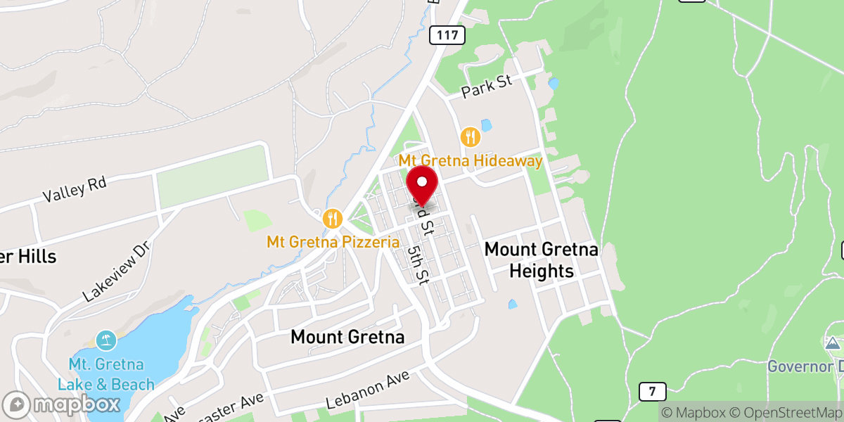 Map showing location of MT Gretna Tabernacle Association