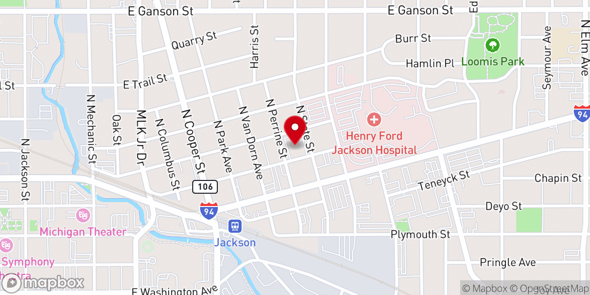 Map showing location of The Salvation Army Jackson Corps Community Center