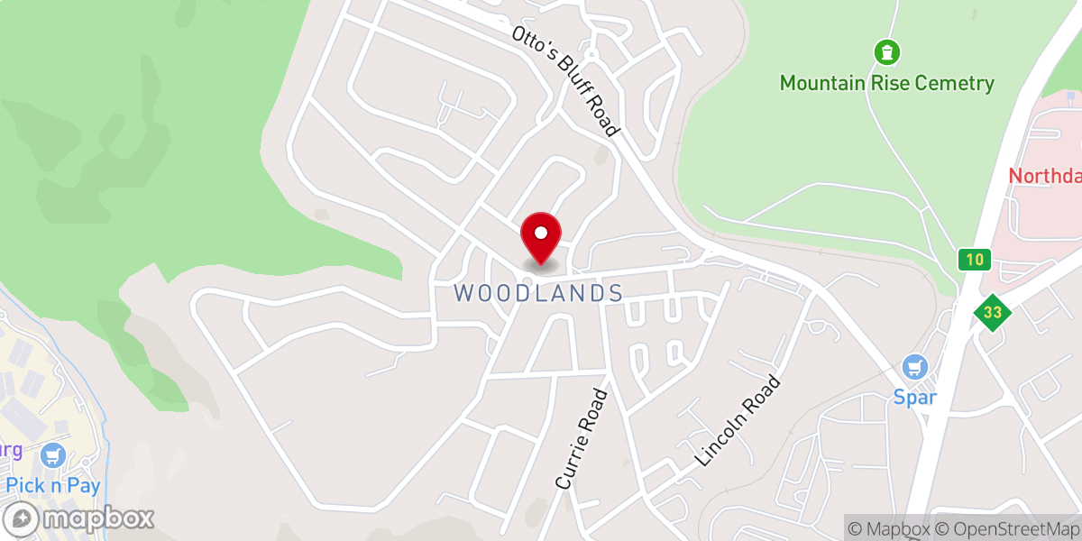 Map showing location of Uniting Reformed Church In Southern Africa WOODLANDS PMB.