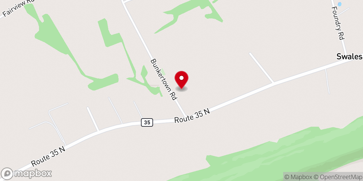 Map showing location of Bunkertown Brethren Church