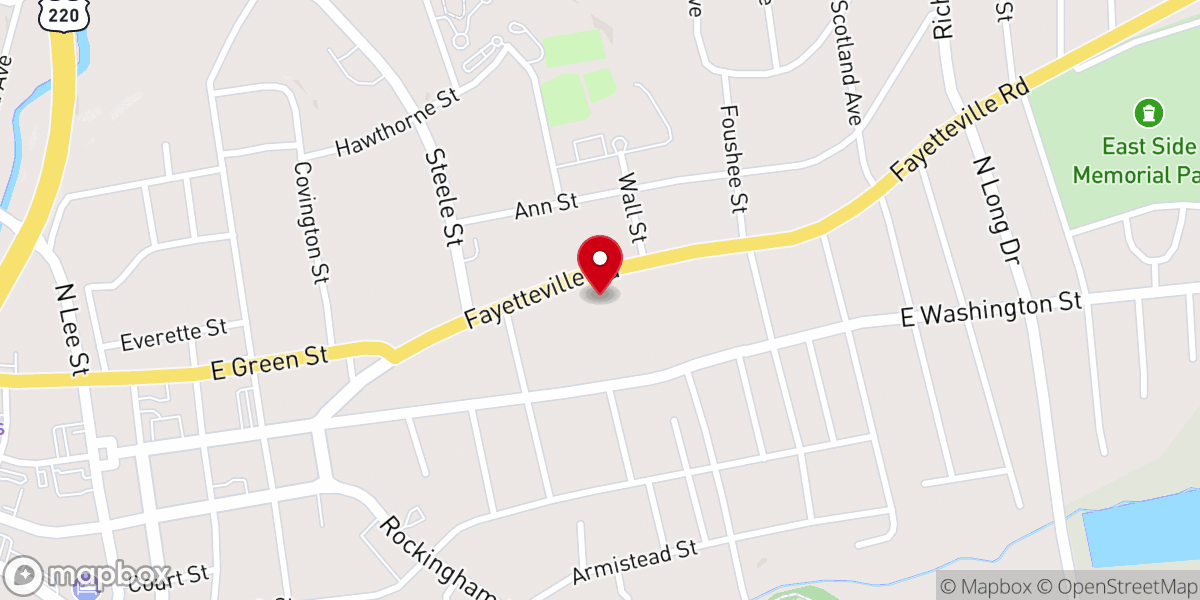 Map showing location of First Presbyterian Church
