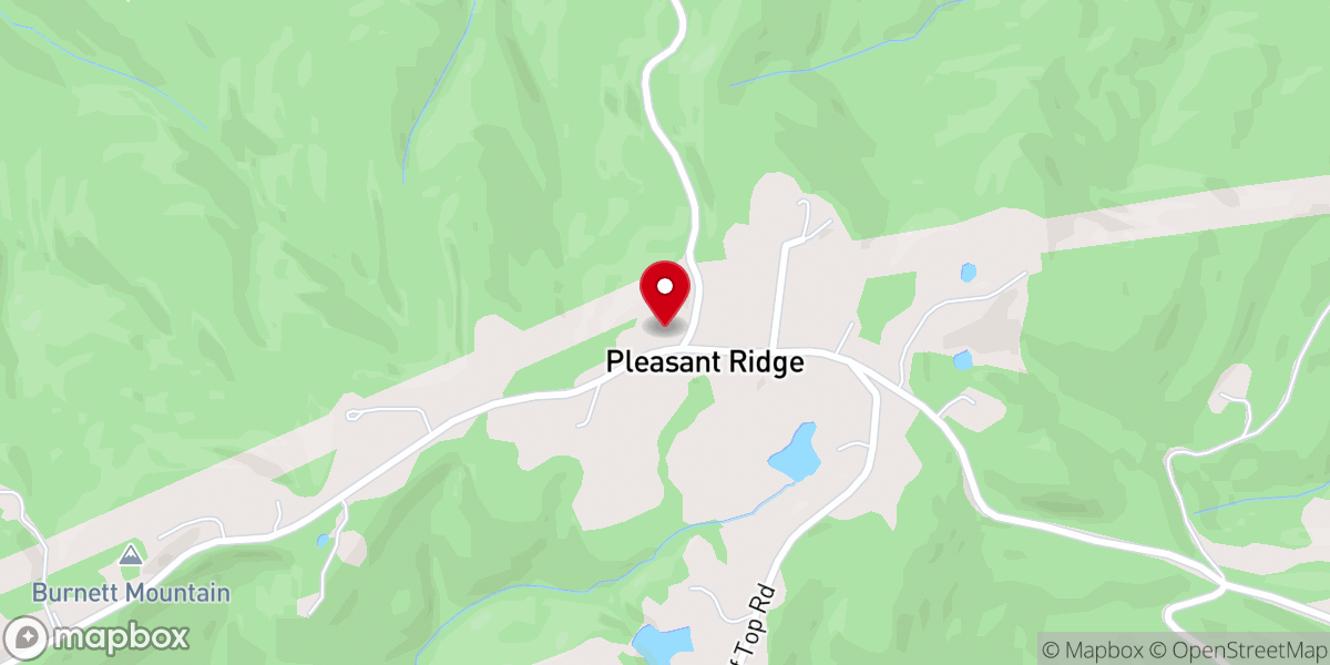 Map showing location of Pleasant Ridge Church