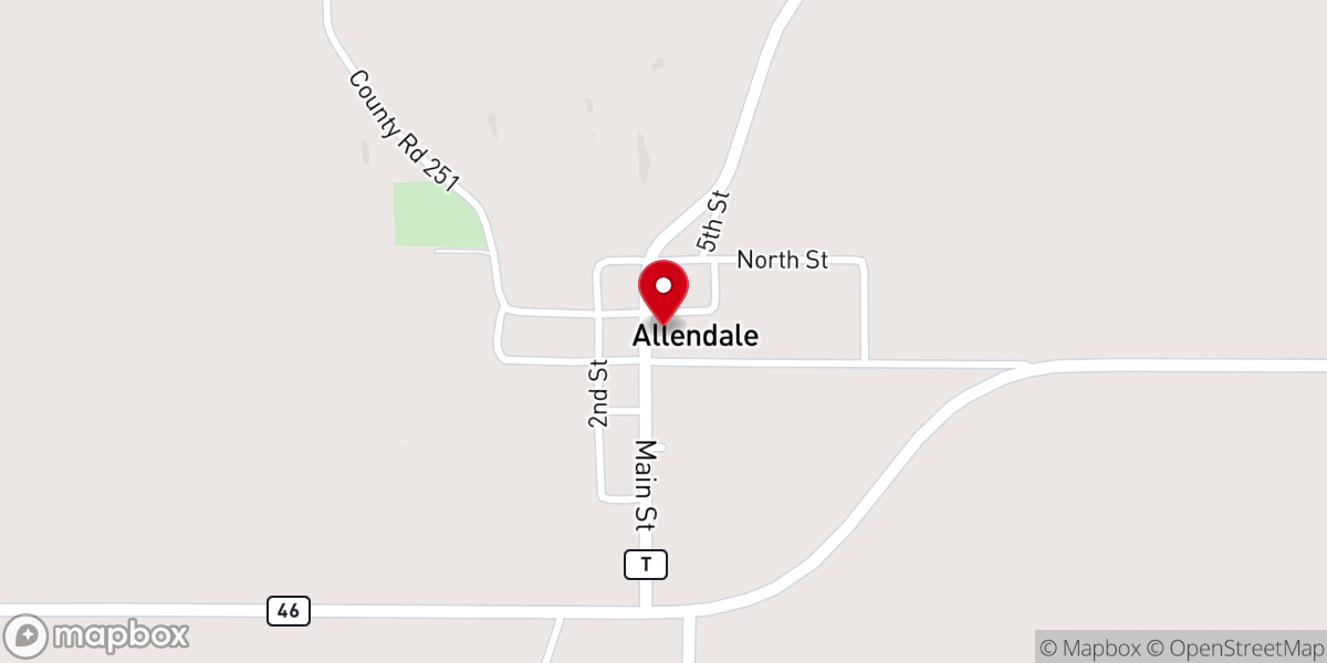 Map showing location of Baptist Church