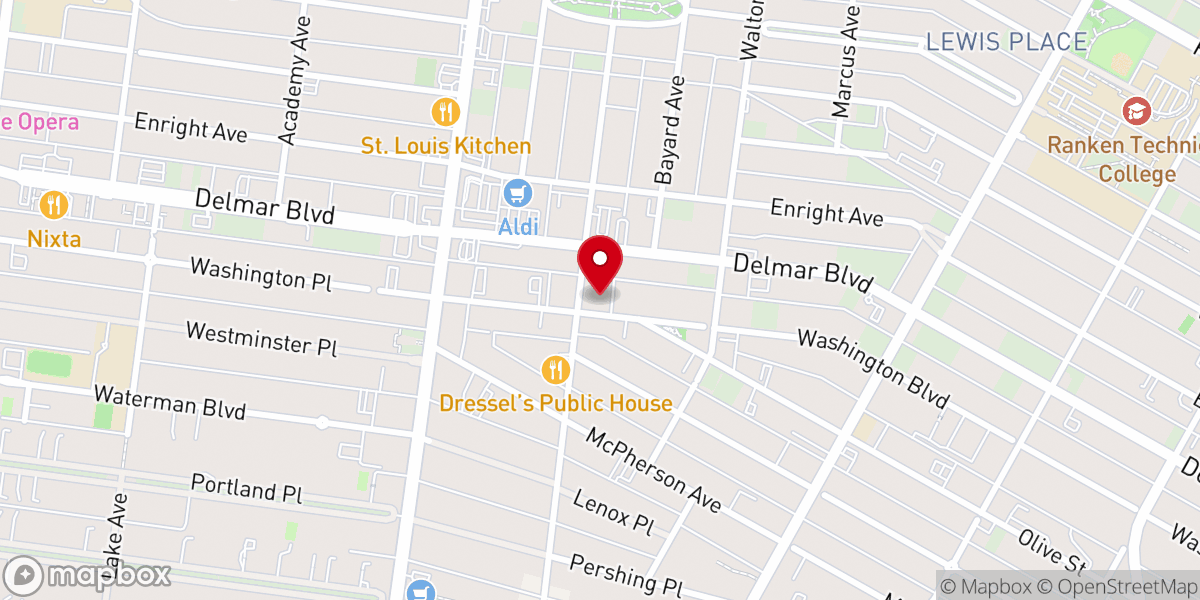 Map showing location of Trinity Episcopal St. Louis