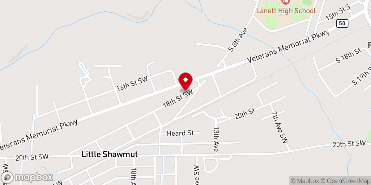 Map showing location of Sunset Heights Baptist Church