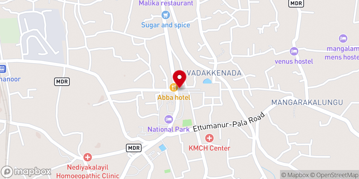 Map showing location of Ettumanoor shiva Temple kavadam