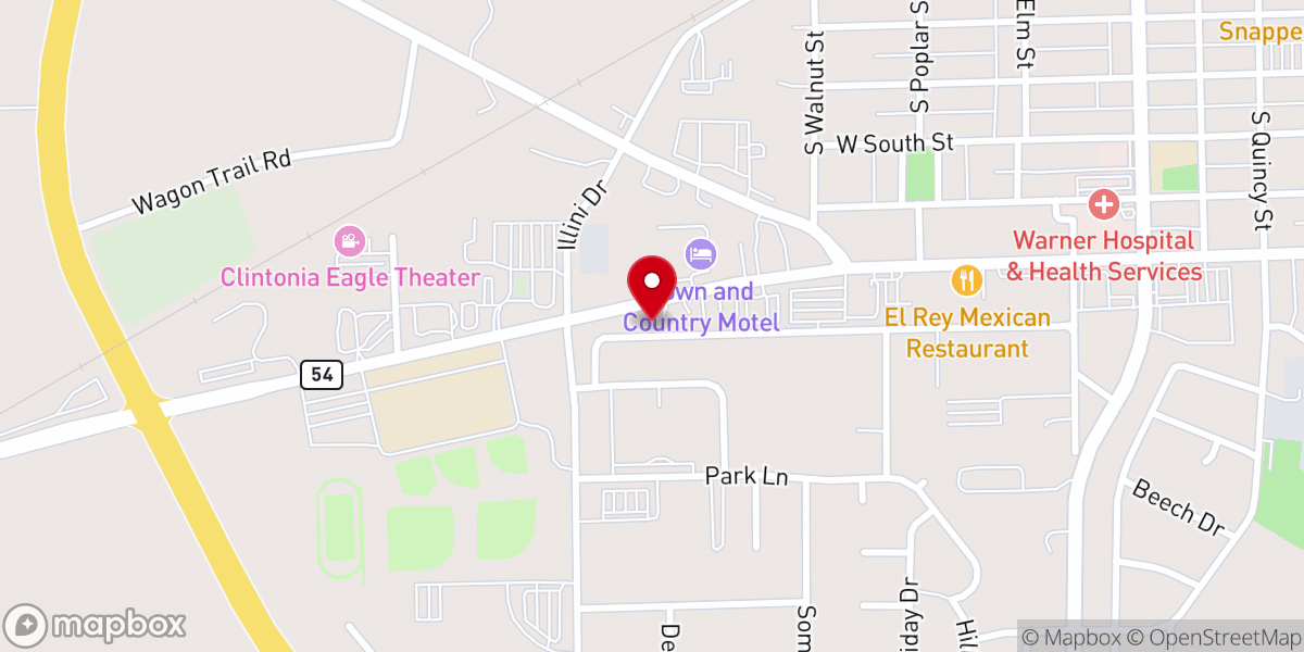 Map showing location of Country Church Craft Mall
