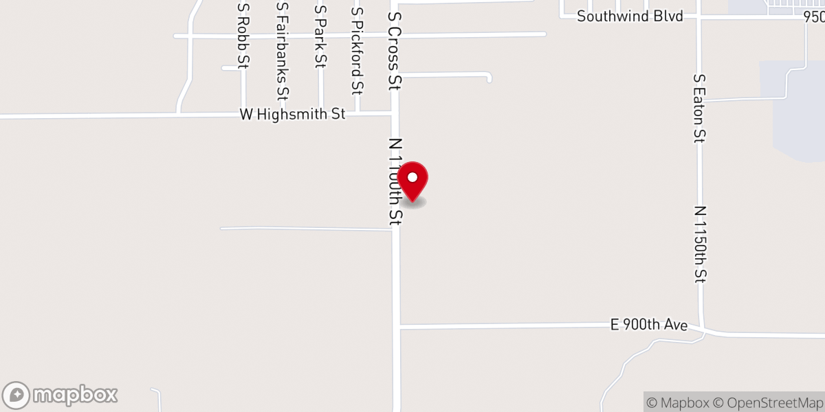 Map showing location of New Hope Baptist Church